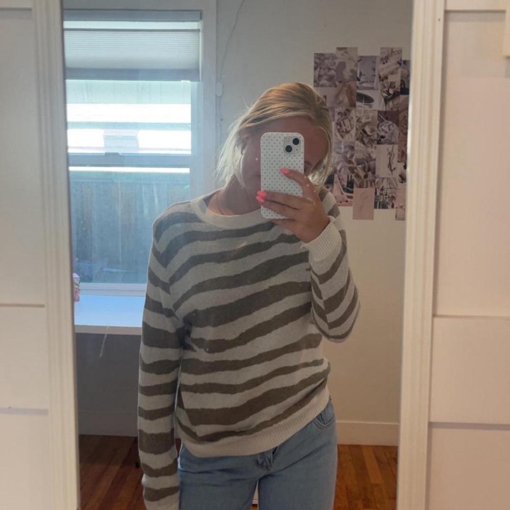 A New Day Cream and Brown Knit Sweater